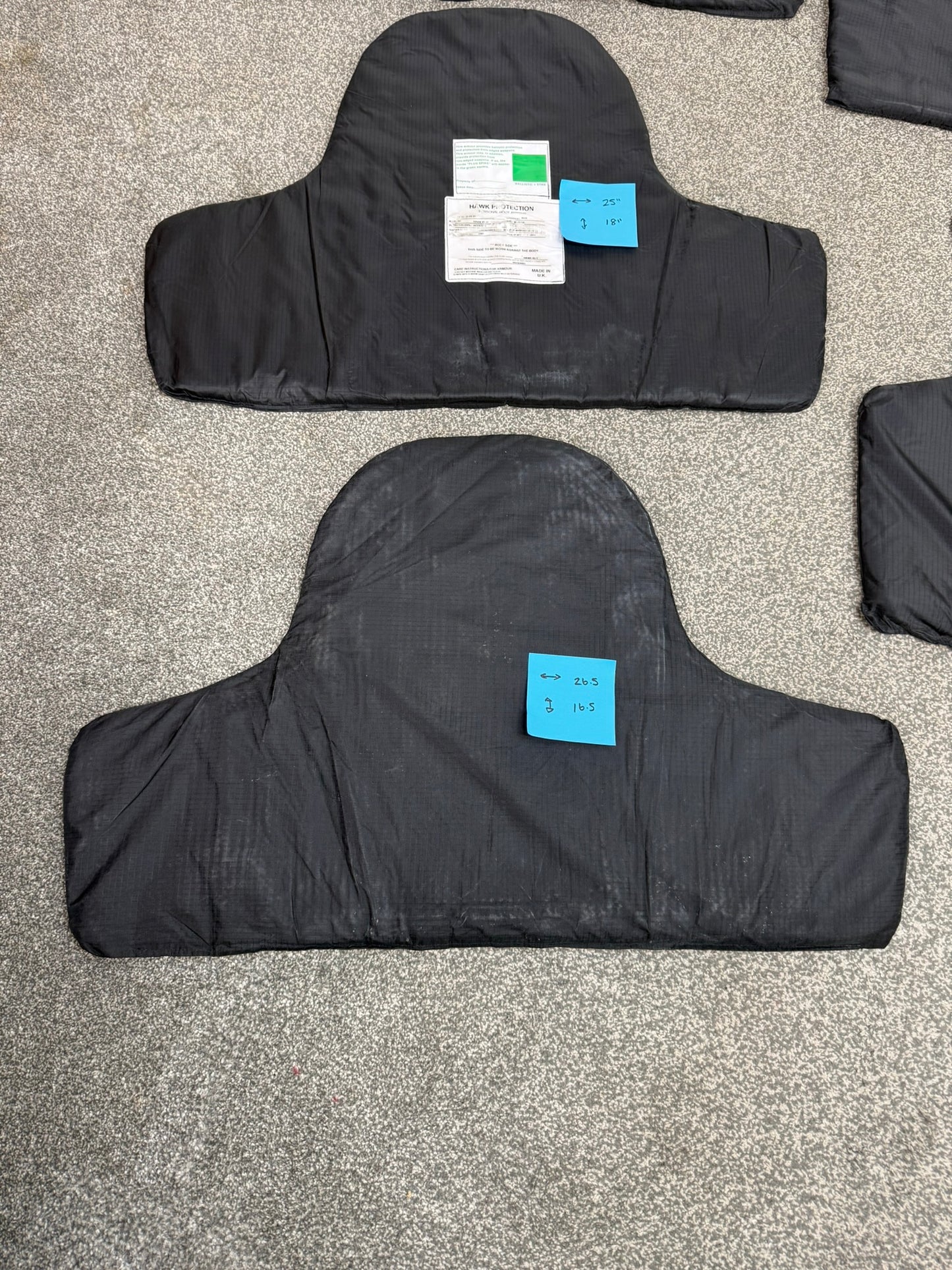 5x Ex Police Stab Vest Body Armour Ballistic Panel Insert Mixed Job Lot