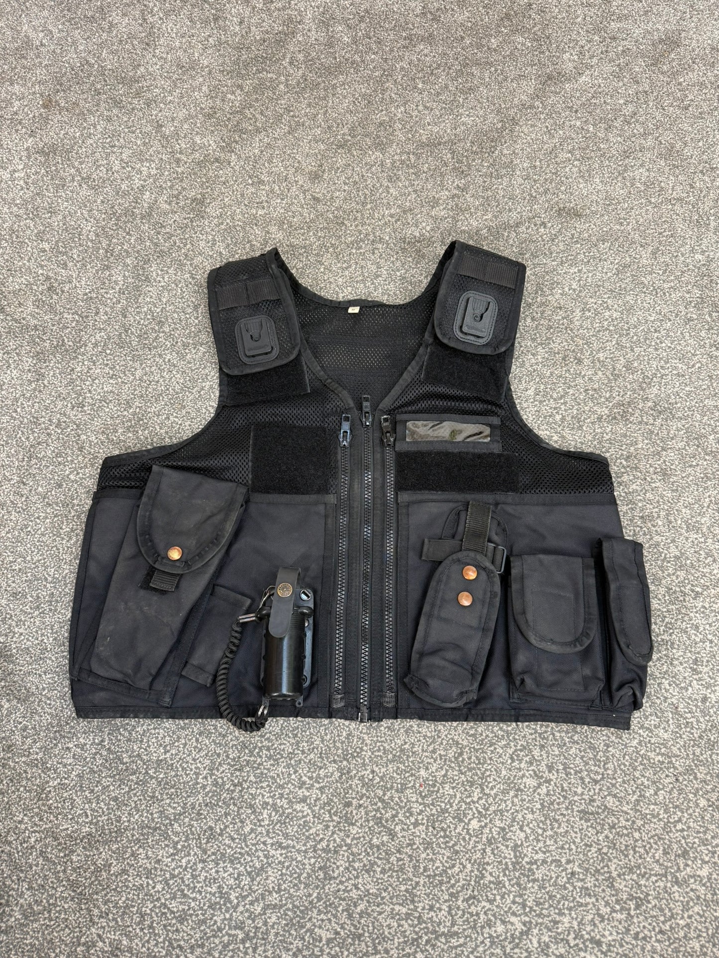 Black Arktis Tac Vest Ex Police Utility Vest & Pouches Security Airsoft - MEDIUM