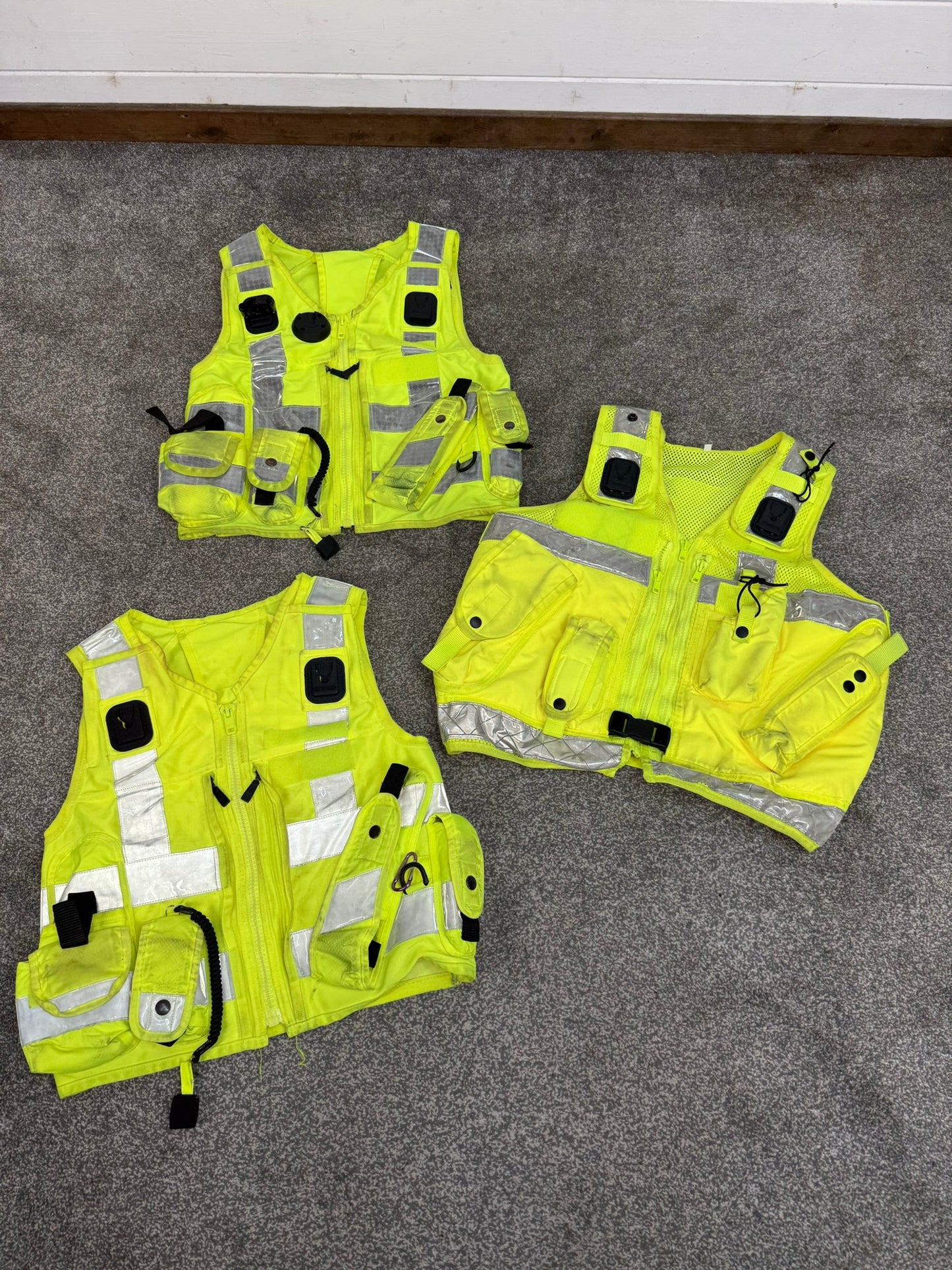3x Ex Police Hi Vis Utility Tac Vest Job Lot SMALL Security Equipment Patrol Vests