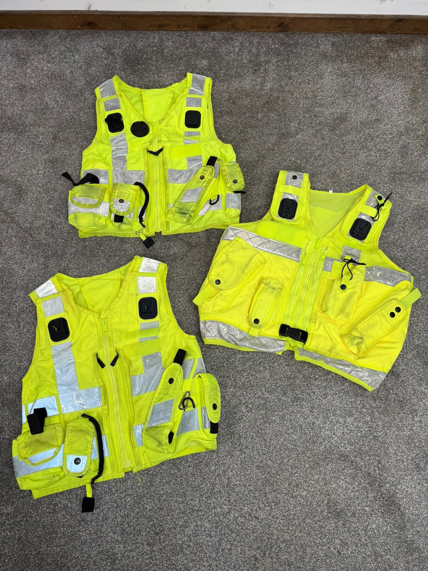 3x Ex Police Hi Vis Utility Tac Vest Job Lot SMALL Security Equipment Patrol Vests