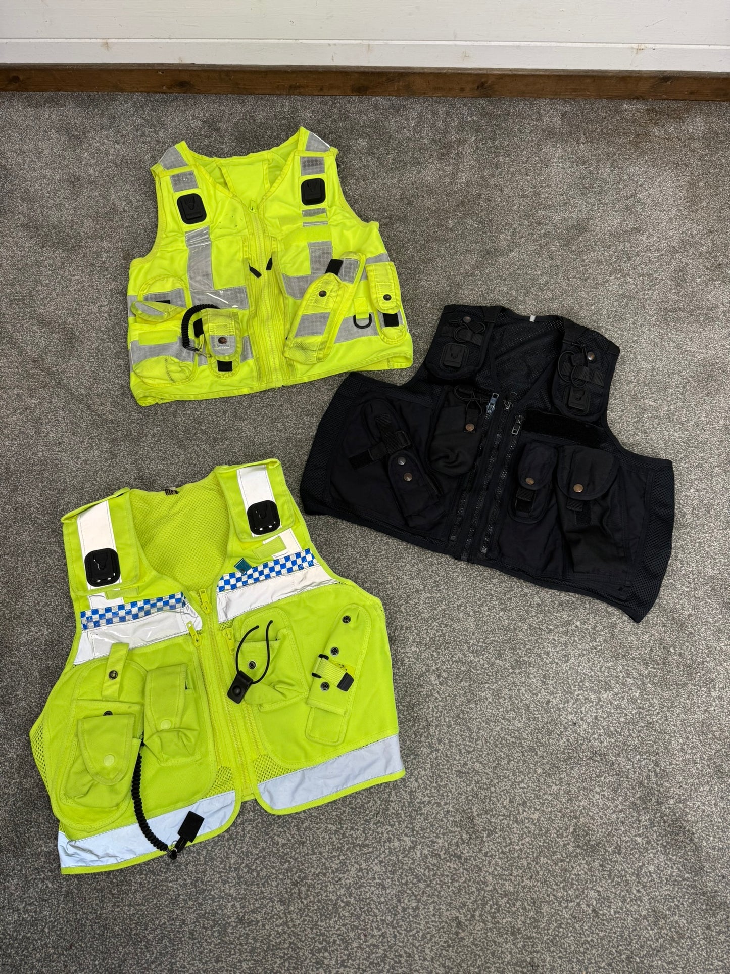 3x Ex Police Utility Tac Vest Job Lot MEDIUM Security Equipment Patrol Vests