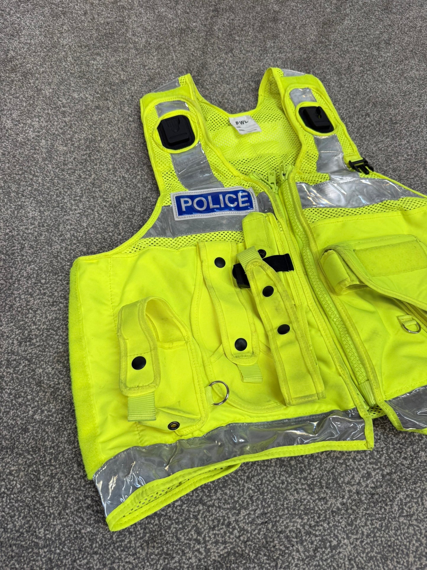Badged Ex Police PWL Hi-Vis Taser Utility Tactical Vest - MEDIUM