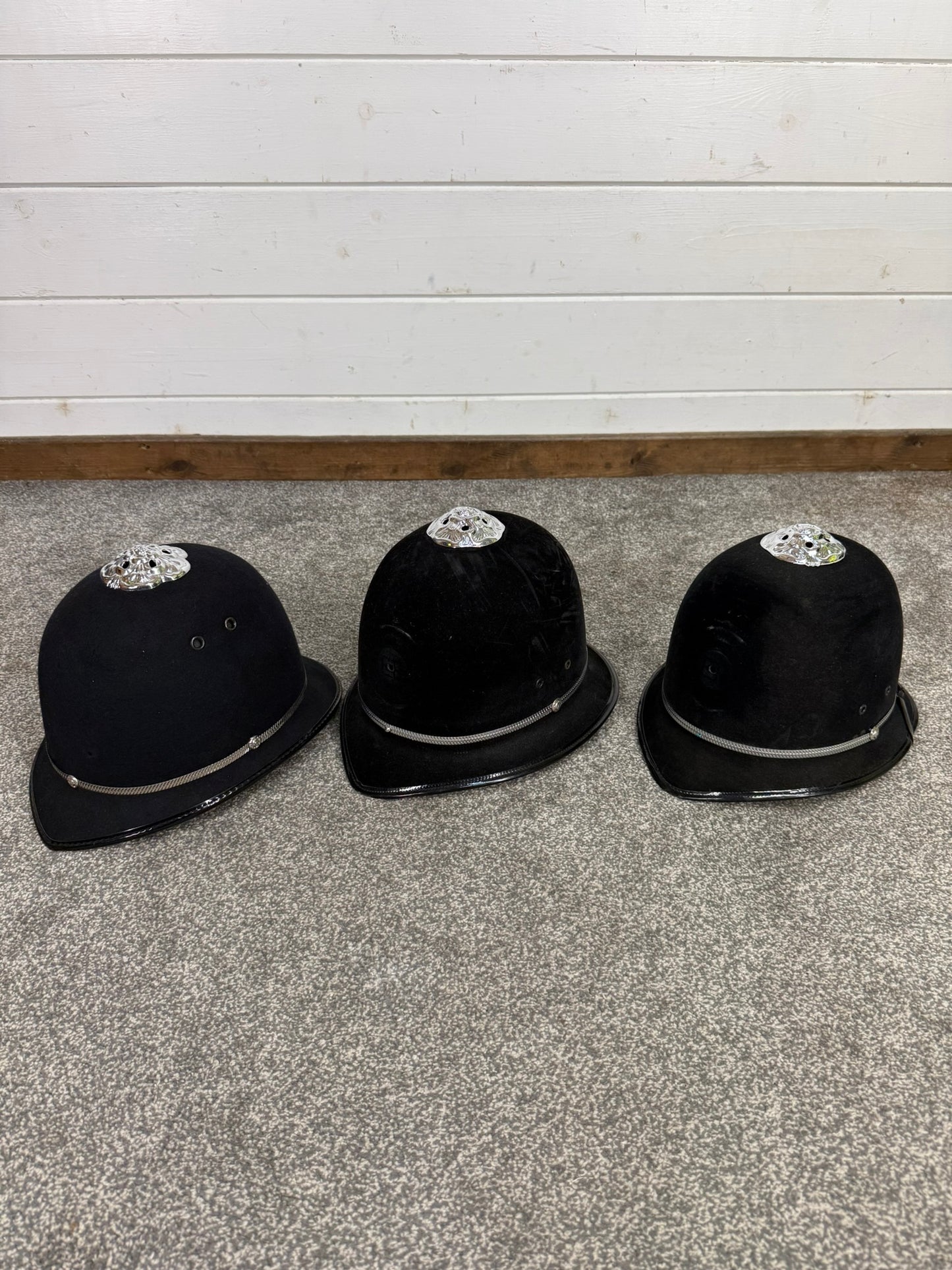 3x Ex Police Rose Top Custodian Bobby Helmet Job Lot Film Display Theatre