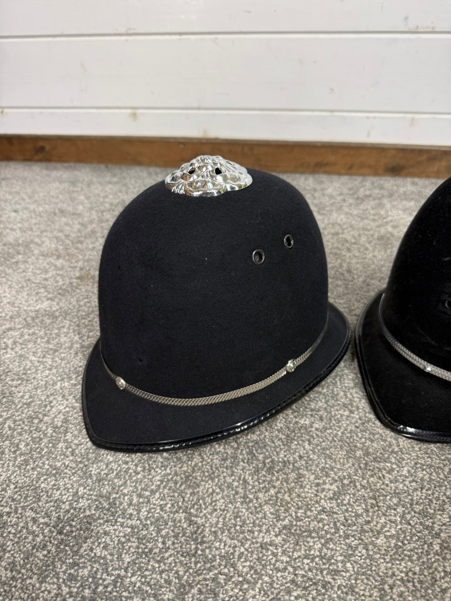 3x Ex Police Rose Top Custodian Bobby Helmet Job Lot Film Display Theatre