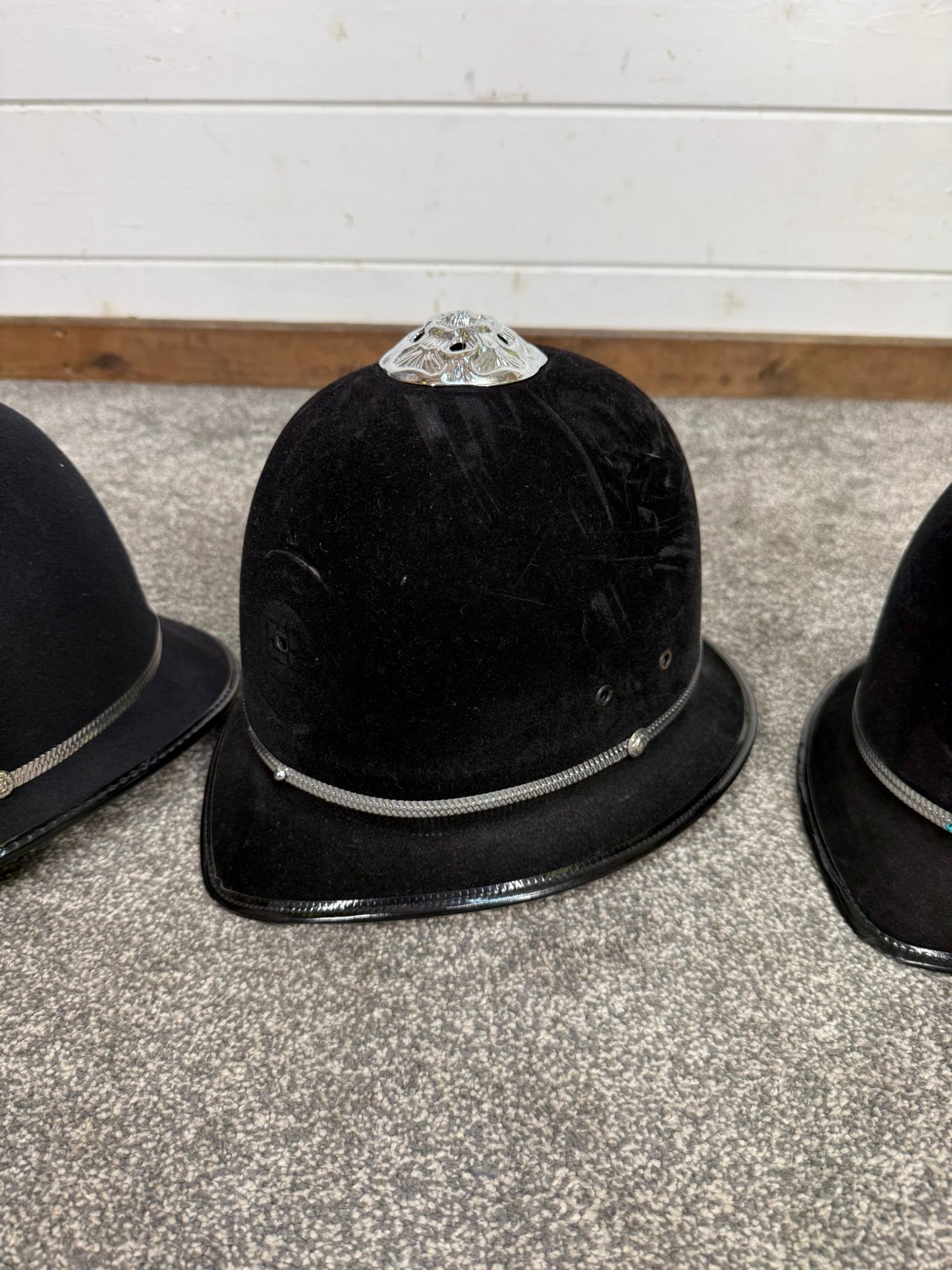 3x Ex Police Rose Top Custodian Bobby Helmet Job Lot Film Display Theatre