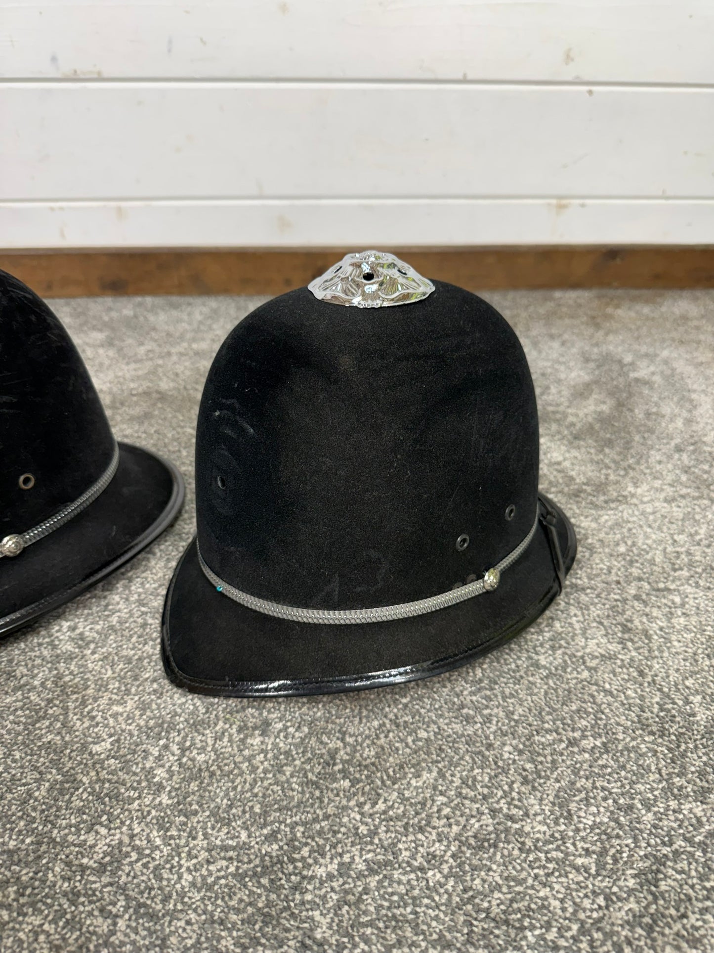 3x Ex Police Rose Top Custodian Bobby Helmet Job Lot Film Display Theatre