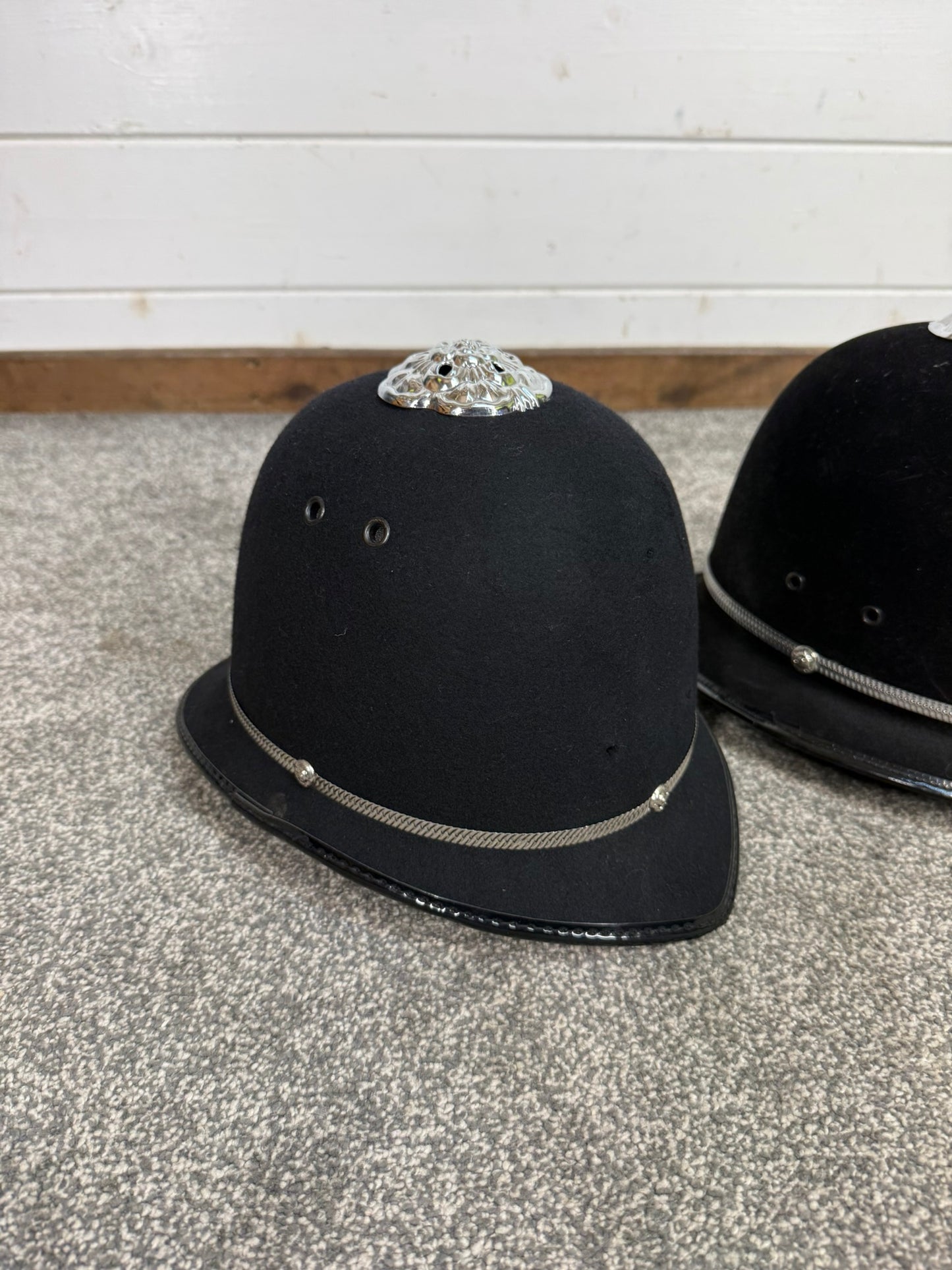 3x Ex Police Rose Top Custodian Bobby Helmet Job Lot Film Display Theatre
