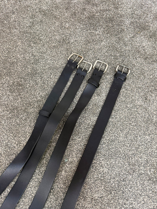 4x Ex Police Black Leather Belt Job Lot 34" 36" Patrol Security Trouser Belts