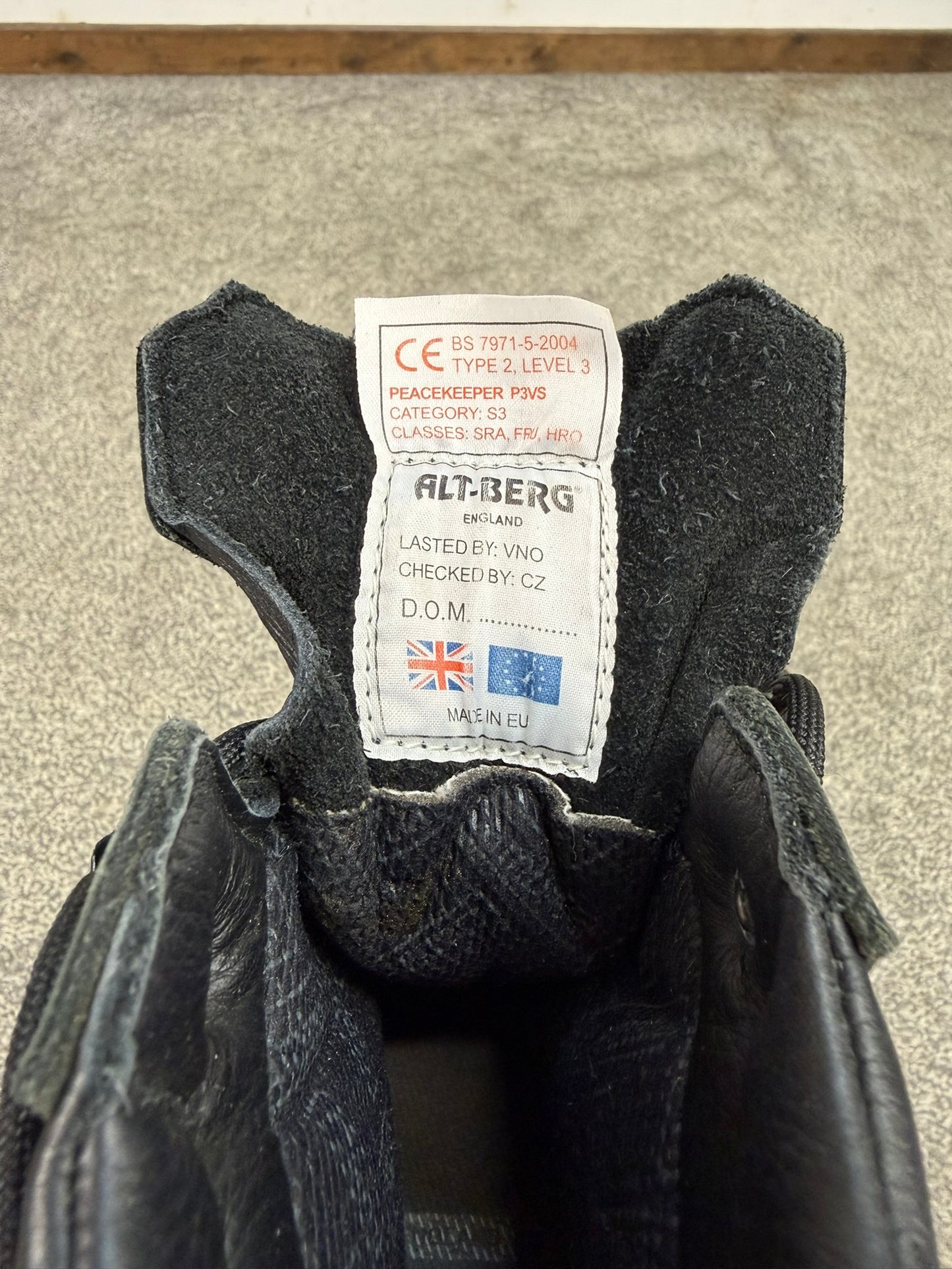 Altberg Peacekeeper P3 VS Black Leather Waterproof Combat Boots Size UK 5