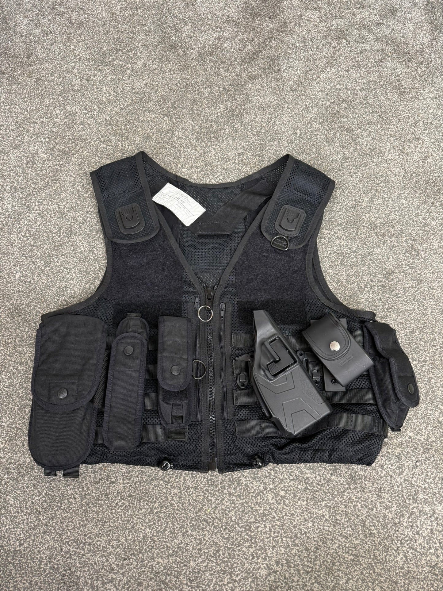 Safariland Black Molle Vest Taser Holster & Pouches Tactical Utility Security Vest XL