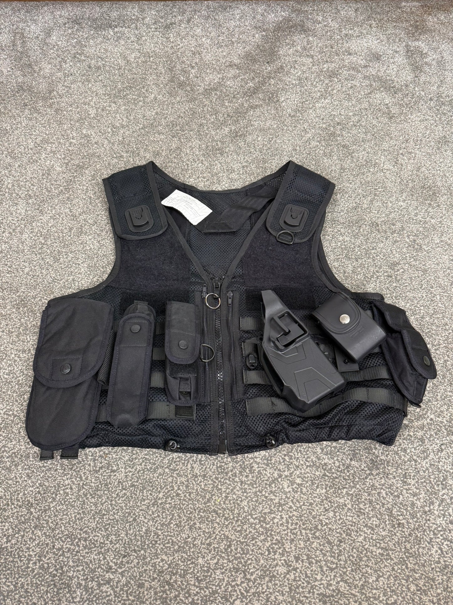 Safariland Black Molle Vest Taser Holster & Pouches Tactical Utility Security Vest XL
