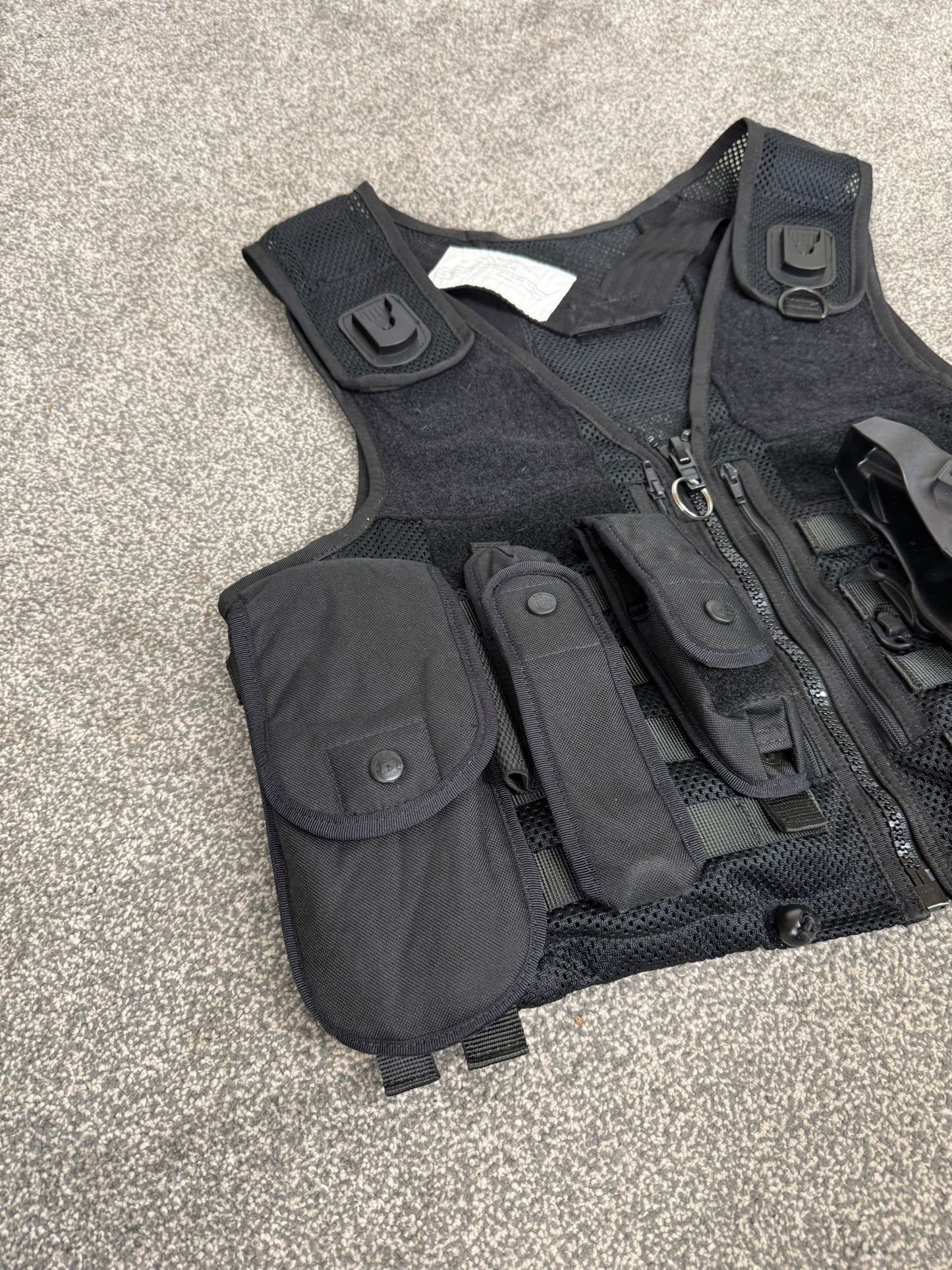 Safariland Black Molle Vest Taser Holster & Pouches Tactical Utility Security Vest XL