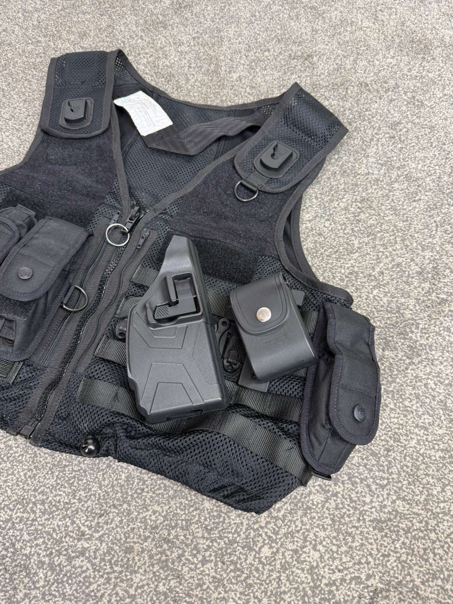 Safariland Black Molle Vest Taser Holster & Pouches Tactical Utility Security Vest XL