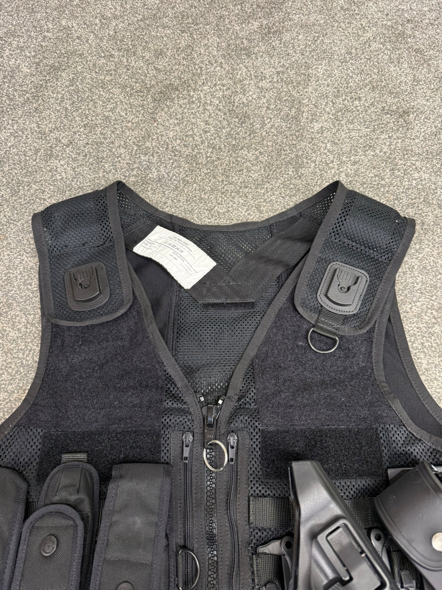 Safariland Black Molle Vest Taser Holster & Pouches Tactical Utility Security Vest XL