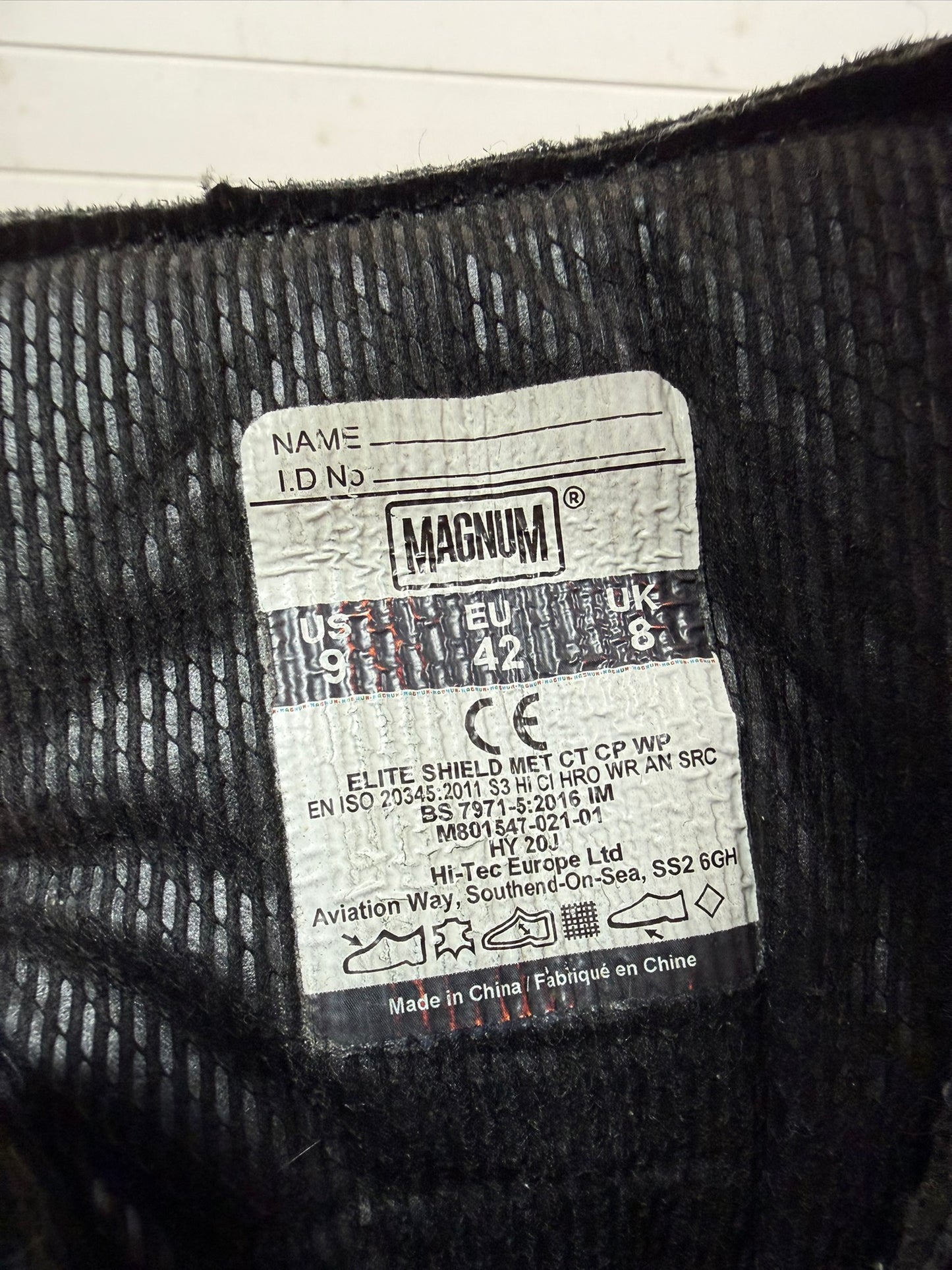 Magnum Elite Shield Met Black Leather Combat Boots UK 8 Ex Police Security Work