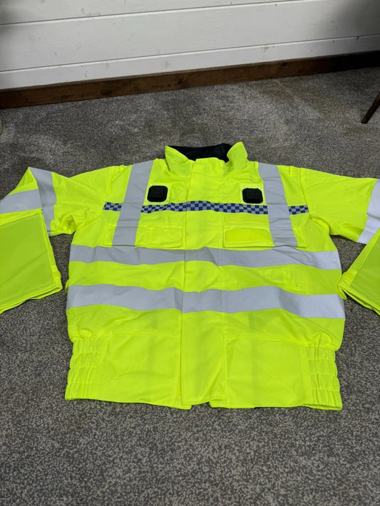 Ex Police Hi Vis Lightweight Motorcycle Bomber Jacket Security Recovery Biker