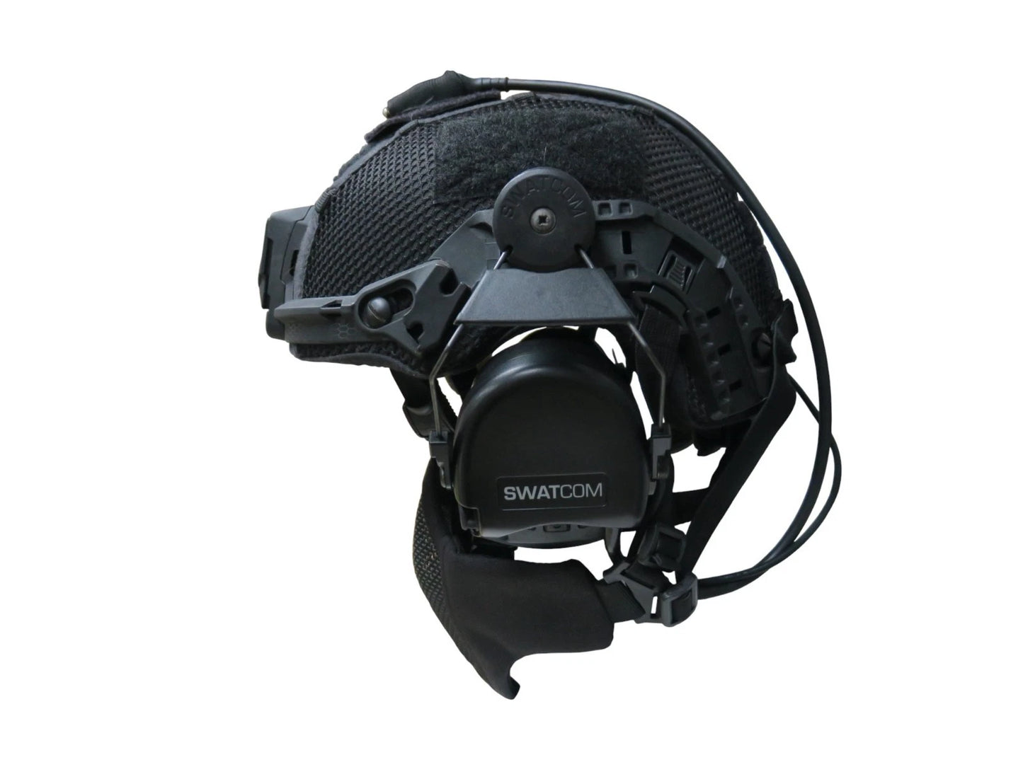 SwatCom Waterproof Headset Ex Police Helmet Rail Mounted WORKING