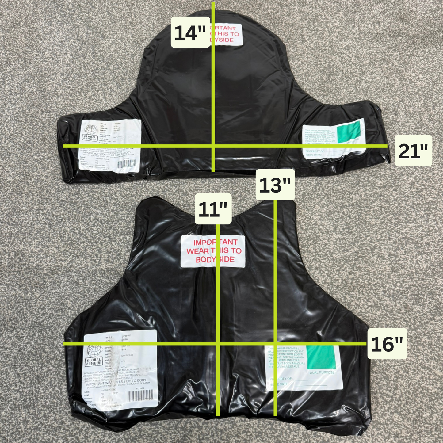 Ex Police Body Armour Stab Vest Panels Inserts Bulletproof Security Stab