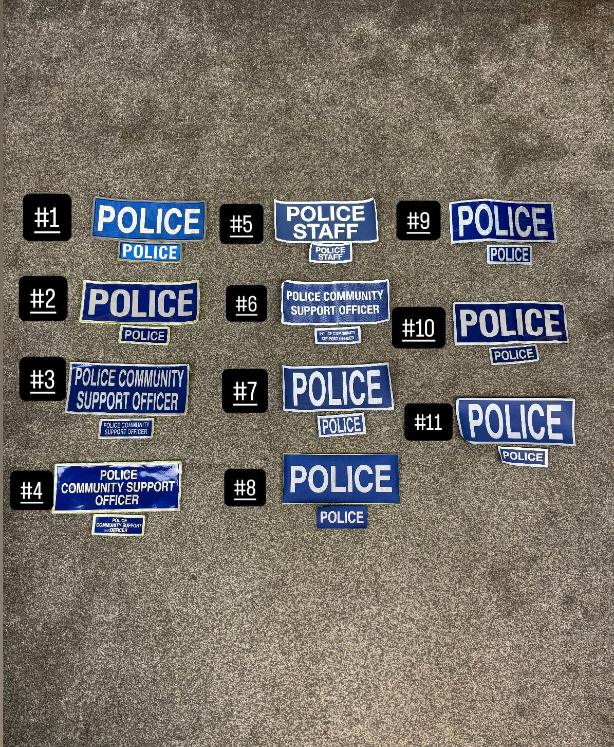 Genuine Ex POLICE Badge Set Hook & Loop Film TV Uniform Collector