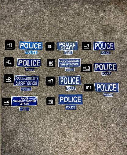 Genuine Ex POLICE Badge Set Hook & Loop Film TV Uniform Collector