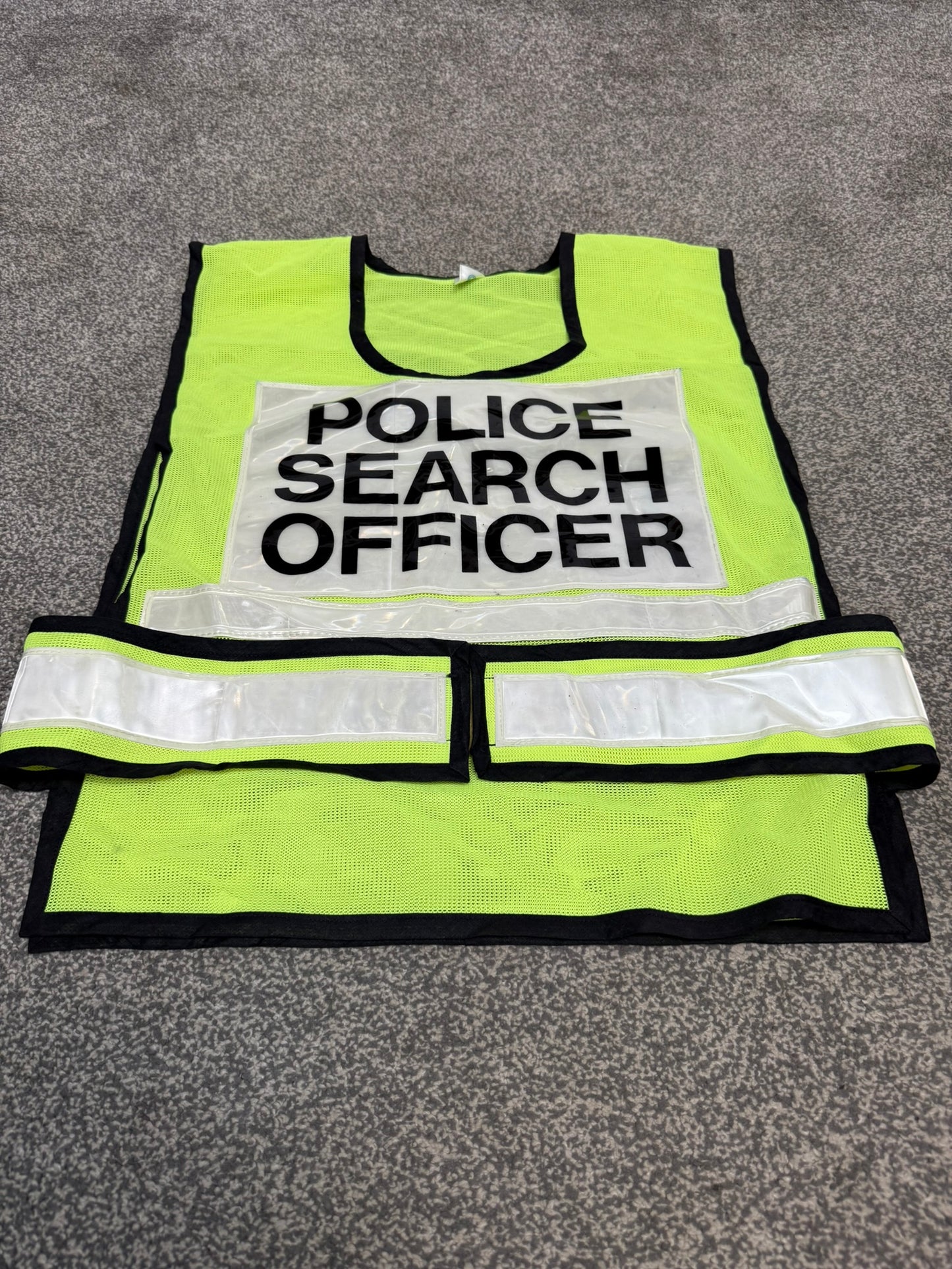 Ex Police Search Officer Hi Vis Mesh Tabard Vest Collector Display TV Film Uniform