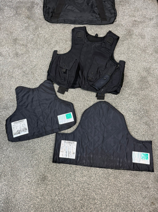 Ex Police Highmark Body Armour Vest LARGE Anti Stab & Ballistic HG1A / KR1 With Bag Security