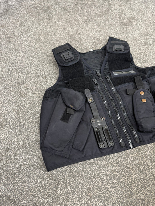 Ex Police Black Utility Vest Equipment Tactical Vest Security Patrol Airsoft