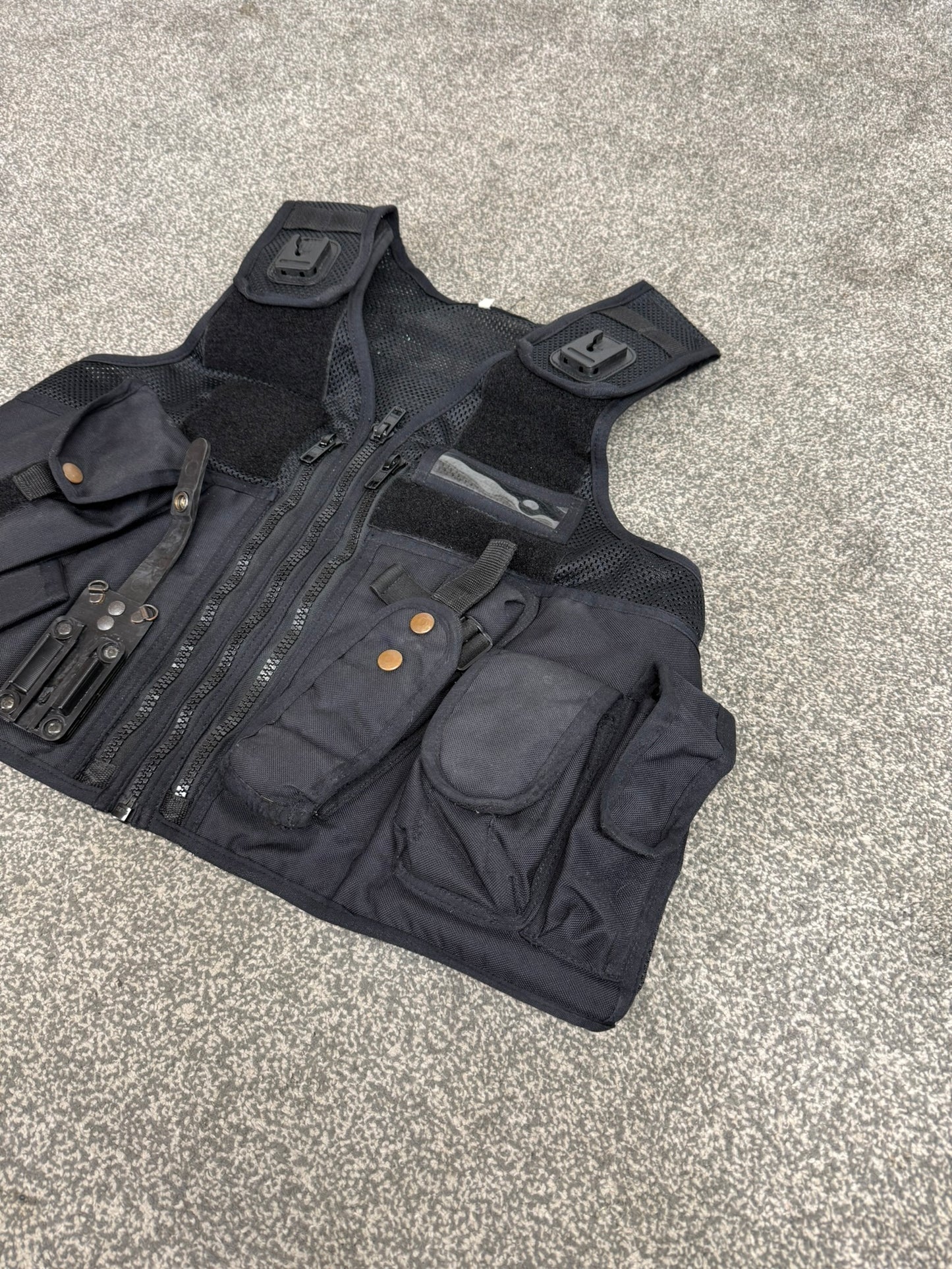 Ex Police Black Utility Vest Equipment Tactical Vest Security Patrol Airsoft