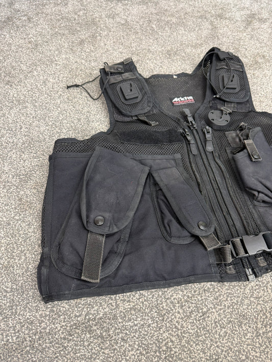 Ex Police Arktis Black Tactical Utility Vest With Pouches Security - Large