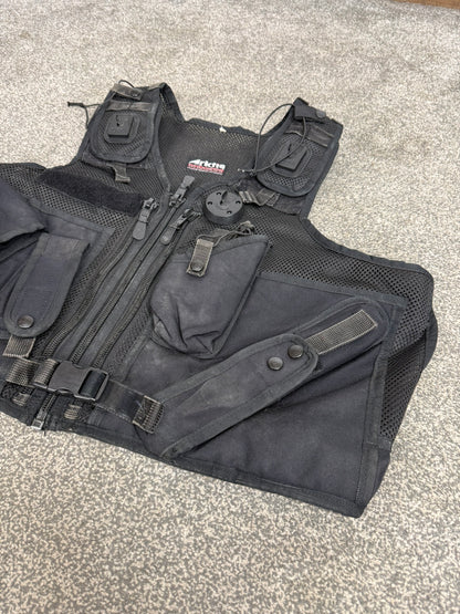 Ex Police Arktis Black Tactical Utility Vest With Pouches Security - Large