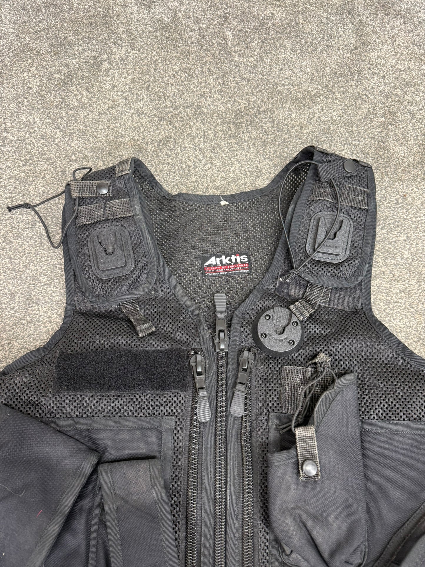 Ex Police Arktis Black Tactical Utility Vest With Pouches Security - Large