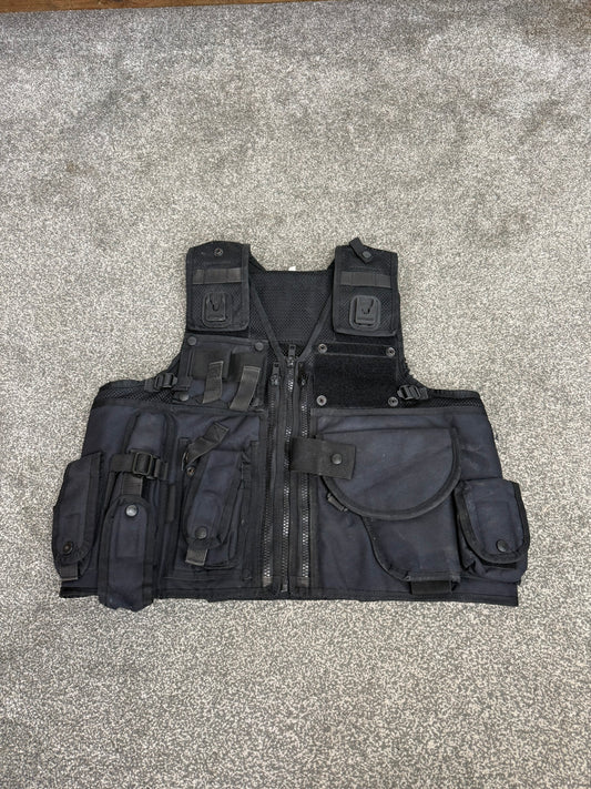 Arktis Black Tactical Vest Ex Police Utility Taser Vest Airsoft Security Patrol - Large