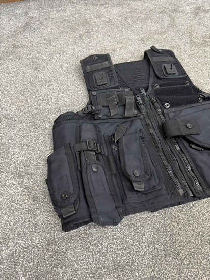 Arktis Black Tactical Vest Ex Police Utility Taser Vest Airsoft Security Patrol - Large
