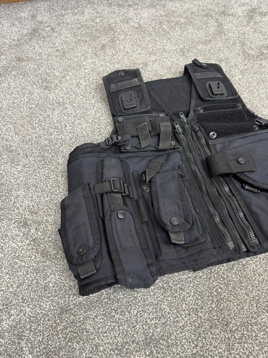 Arktis Black Tactical Vest Ex Police Utility Taser Vest Airsoft Security Patrol - Large