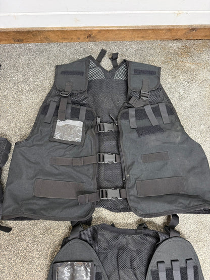 5x Ex Police Black Utility Tac Vest Job Lot Security Equipment Patrol Vests
