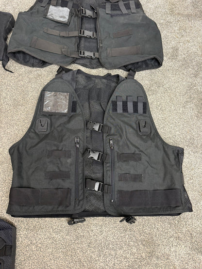 5x Ex Police Black Utility Tac Vest Job Lot Security Equipment Patrol Vests