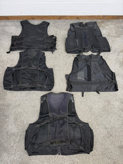 5x Ex Police Black Utility Tac Vest Job Lot Security Equipment Patrol Vests