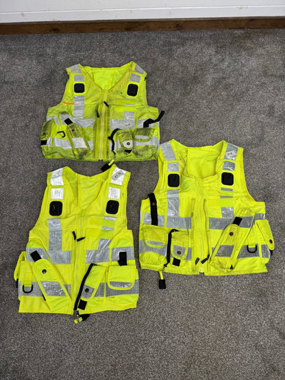 3x Ex Police Hi Vis Utility Tac Vest Job Lot Security Equipment Patrol Vests