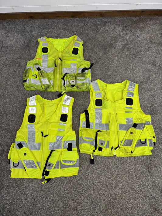 3x Ex Police Hi Vis Utility Tac Vest Job Lot Security Equipment Patrol Vests