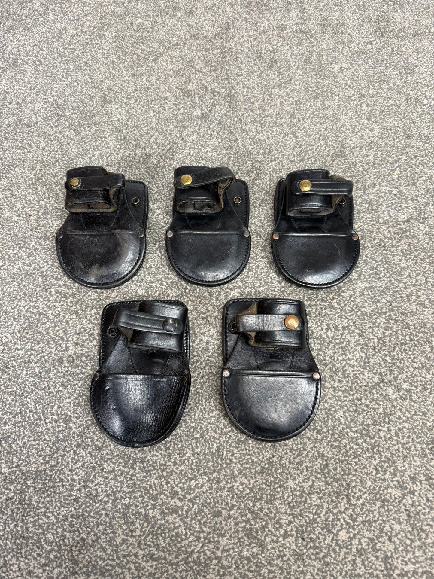 5x Ex Police PWL Leather Handcuff Holder Job Lot Belt Pouch Security Uniform