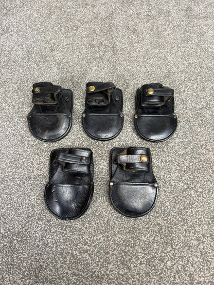 5x Ex Police PWL Leather Handcuff Holder Job Lot Belt Pouch Security Uniform