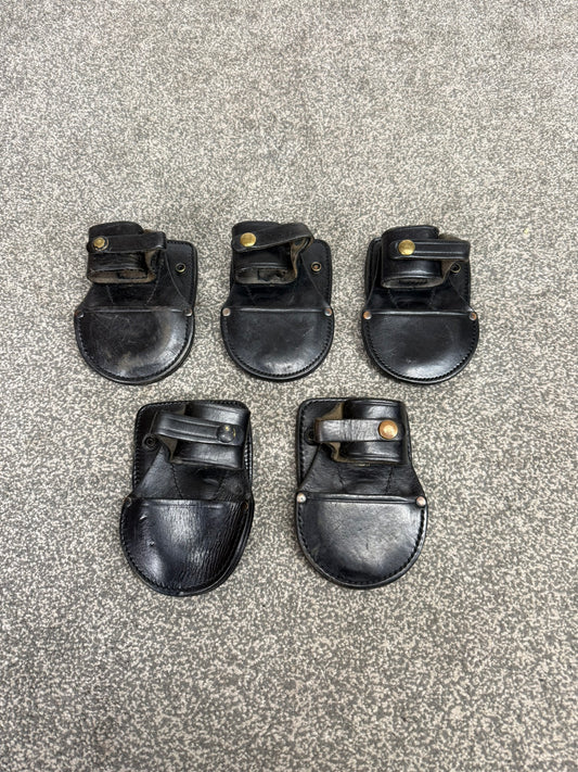 5x Ex Police PWL Leather Handcuff Holder Job Lot Belt Pouch Security Uniform