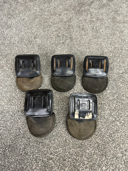 5x Ex Police PWL Leather Handcuff Holder Job Lot Belt Pouch Security Uniform