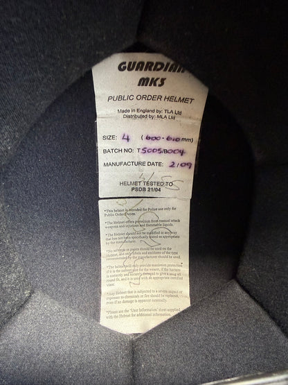 Ex Police Riot Helmet Guardian Mk3 60-61cm Genuine Obsolete Collectable Display Cosplay