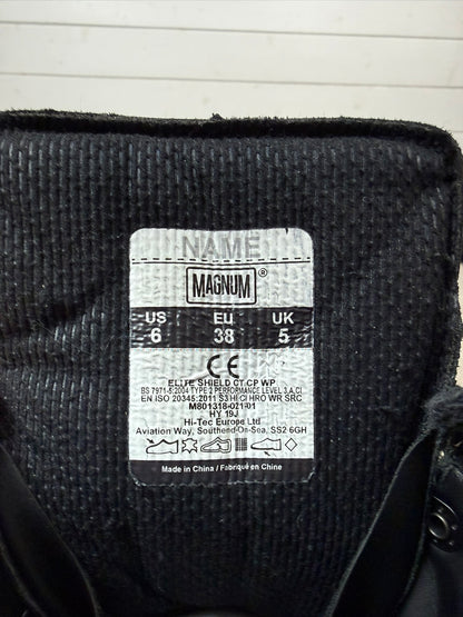 Ex Police Magnum Elite Shield Combat Boots Black Leather UK 5 Security Patrol Work