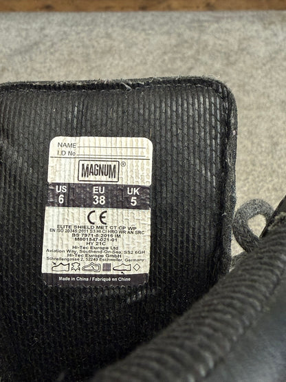 Ex Police Magnum Elite Shield Met Combat Boots Black Leather UK 5 Security Work