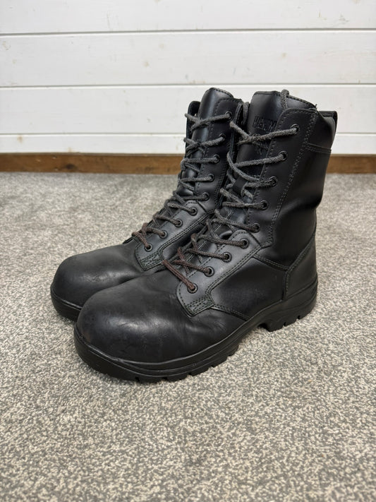 Magnum Elite Shield Met Black Leather Combat Boots UK 9 Ex Police Security Work