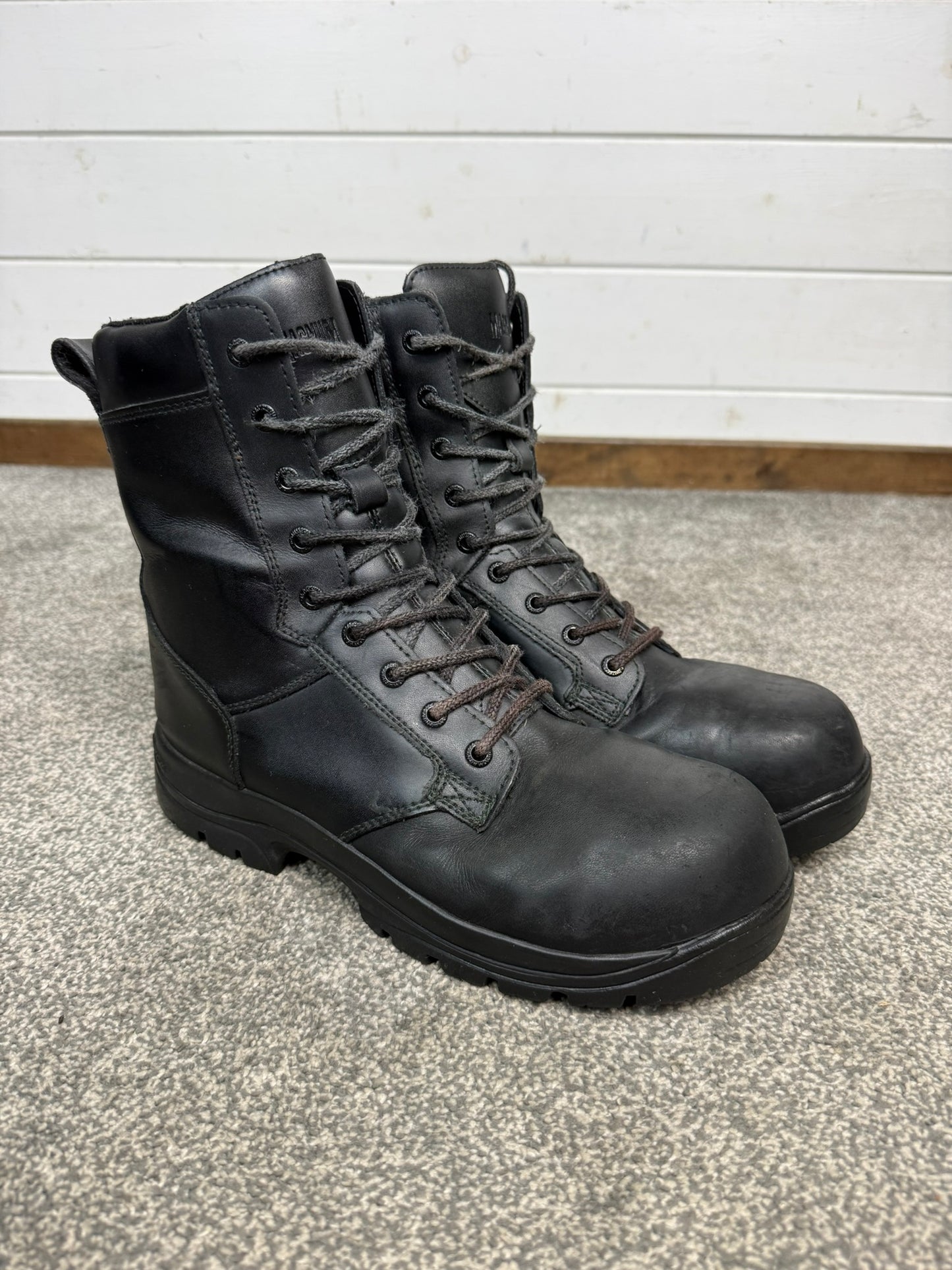 Magnum Elite Shield Met Black Leather Combat Boots UK 9 Ex Police Security Work