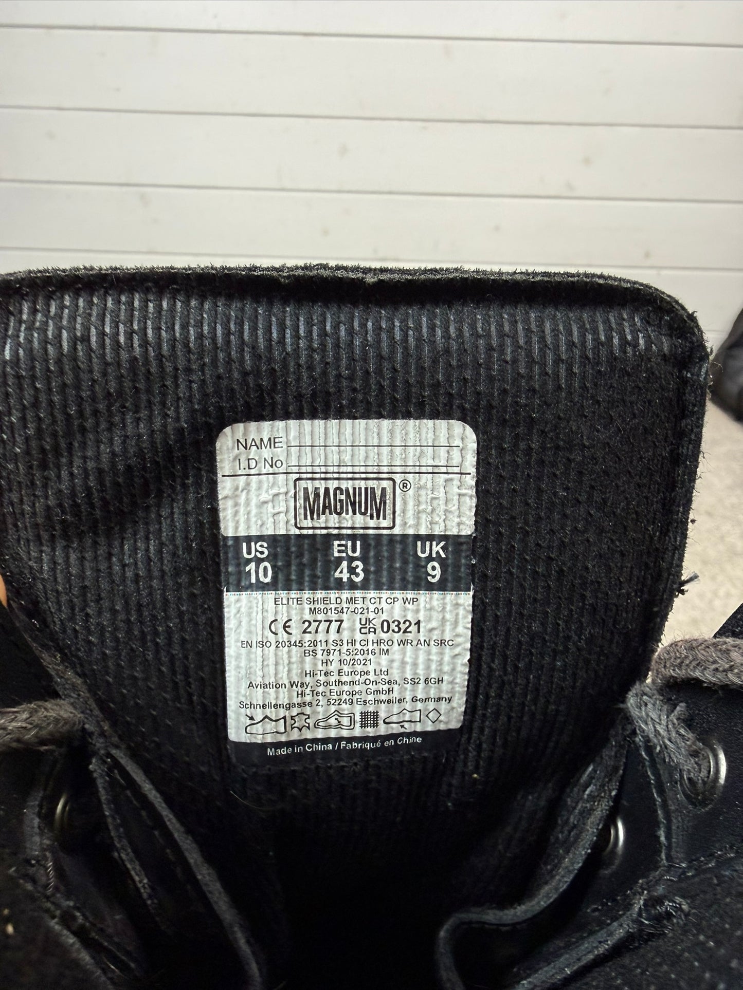 Magnum Elite Shield Met Black Leather Combat Boots UK 9 Ex Police Security Work