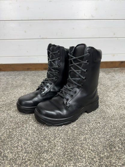 Ex Police Black Leather Boots Bata Industrials Safety Steel Toe UK4